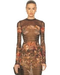Jean Paul Gaultier - Mesh Printed Marinière Grape Long Sleeve Tee - Lyst