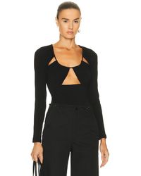 Jonathan Simkhai Synthetic Stretch-cupro Bodysuit in Black Womens Clothing Lingerie Bodysuits 