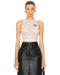 Alessandra Rich - Stretch Lace Sleeveless Top - Lyst