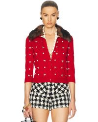 Valentino - Embroidered Wool Cardigan - Lyst