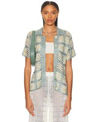 Calle Del Mar - Crochet Short Sleeve Patchwork Shirt - Lyst