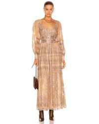 Hemant & Nandita Noor V Neck Maxi Dress - Brown