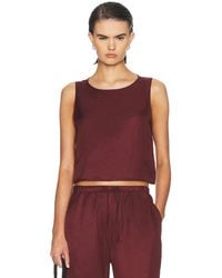 Leset - Daniel Crop Sleeveless Crew Neck Top - Lyst