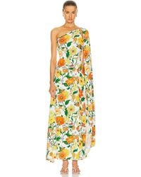 Stella McCartney - Garden Print One Shoulder Cape Dress - Lyst