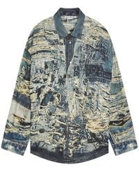 Acne Studios - Torn Scribble Trompe L'Oeil Long Sleeve Shirt - Lyst