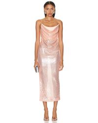 Alex Perry - Sequin Layered Strapless Drape Dress - Lyst