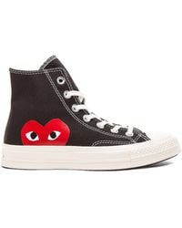 COMME DES GARÇONS PLAY - Converse Large Emblem High Top Canvas Sneakers - Lyst
