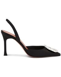 AMINA MUADDI - Camelia Satin 90 Sling Heel - Lyst