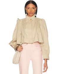 Chloé - High Collar Cropped Gathered Pleated Sleeves Jacket - Lyst