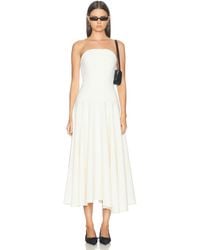 Roland Mouret - Strapless Crepe Midi Dress - Lyst