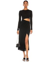 ANDAMANE Gia Cut Out Midi Dress - Black