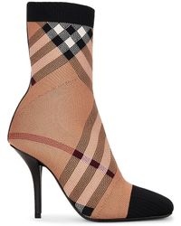 Burberry - Dolman Check Ankle Boot - Lyst