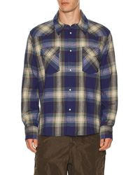 Visvim - Four Corners Check Long Sleeve Shirt - Lyst