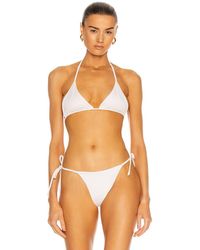 AEXAE Tyra Tie Neck Bikini Top - White