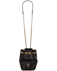 Saint Laurent - Nano Logo Quilted Leather Bucket Bag - Lyst