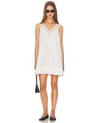 Helsa Faille Halter Mini Dress in Natural