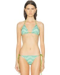 CASABLANCA - Wavy Monogram String Triangle Bikini Top - Lyst