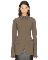 Mugler - Cinched Wool Blend Jacket - Lyst