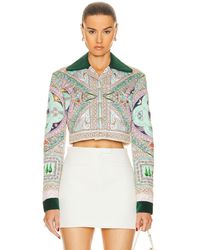 Casablancabrand - Quilted Cropped Jacket - Lyst