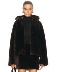 Nour Hammour - Cooper Hooded Shearling Jacket - Lyst