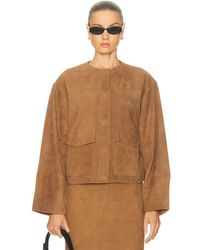 St. Agni - Suede Utility Cocoon Bomber Jacket - Lyst
