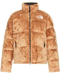 The North Face - Versa Velour Nuptse In Almond Butter - Lyst