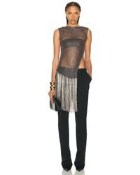 LAPOINTE - Metallic Netting Fringe Asymmetric Top - Lyst