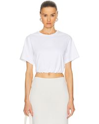 Jonathan Simkhai - Jojo Short Sleeve Cropped T-Shirt - Lyst