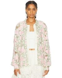 Bode - Peony Lace Long Sleeve Shirt - Lyst