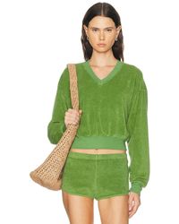 ÉTERNE - Cropped V-Neck Sweatshirt - Lyst