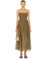 Matteau - Shirred Lace Up Dress - Lyst