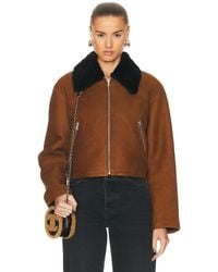 Nour Hammour - Nyla Simple Cropped Shearling Jacket - Lyst