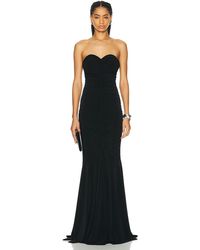 Norma Kamali - Strapless Shirred Front Fishtail Gown - Lyst