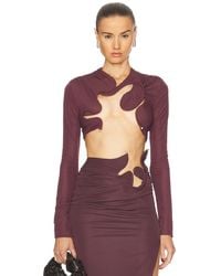 Christopher Esber - Venus Long Sleeve Crop Top - Lyst