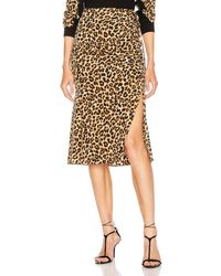 Veronica Beard Vanity Leopard Slit Skirt - Multicolour