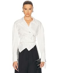 GRACE LING - Pierced Dagger Oversized Wrap Shirt - Lyst