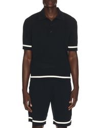 Givenchy - Cotton Openwork Knit Short Sleeve Polo - Lyst