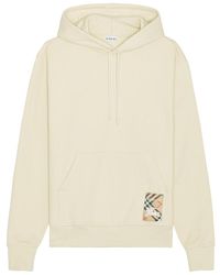 Burberry - Hoodie With Check Label - Lyst