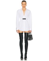 Alexander Wang - Button Down Tunic Dress With Leather Belt - Lyst