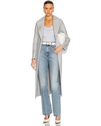 Harris Wharf London Long Maxi Pressed Wool Coat - Metallic