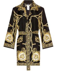Versace Silk Twill Robe - Black