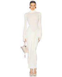 Helsa Sheer Knit Curve Maxi Dress in White | Lyst