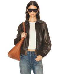 R13 - Boyfriend Leather Bomber Jacket - Lyst