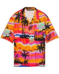 Palm Angels - Psychedelic Palms Bowling Shirt - Lyst