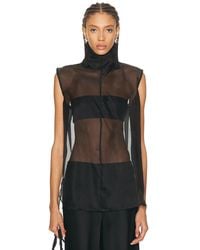 AEXAE - Silk Organza Roll Neck Top - Lyst