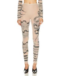 Jean Paul Gaultier - X Knwls Trompe Loeil Tatoo Printed legging - Lyst