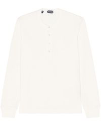 Tom Ford - Long Sleeve Henley T-shirt - Lyst