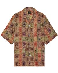 Needles - Cabana Shirt Poly India In Rust, Navy, & Green - Lyst