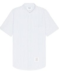 Thom Browne - Cotton Seersucker Short Sleeve Shirt - Lyst