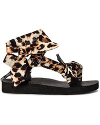 Womens Shoes Flats and flat shoes Flat sandals ARIZONA LOVE Brown Trekky Leopard Print Flat Sandals 